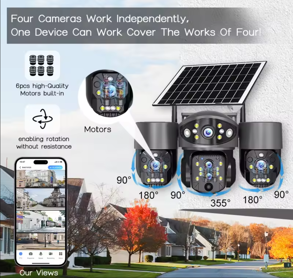 4G & WIFI Lan New Advance 3 Lens PTZ 3 Display Outdoor Waterproof All Rounder Camera
